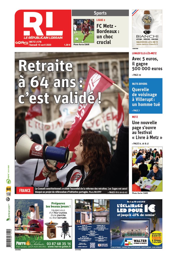 Le Républicain Lorrain N°20230415 du 15 avril 2023 à télécharger sur iPad