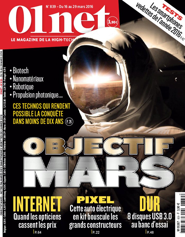 01net N°839 du 16 mars 2016 à télécharger sur iPad