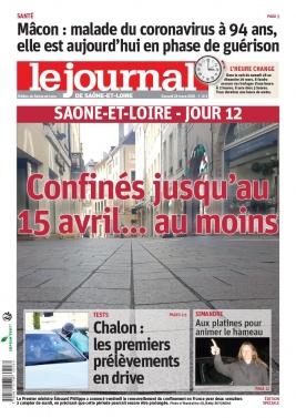 Le Journal de Saône et Loire N°20200328 du 28 mars 2020 à télécharger sur iPad