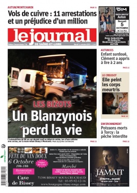 Le Journal de Saône et Loire N°20191001 du 01 octobre 2019 à télécharger sur iPad