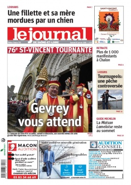 Le Journal de Saône et Loire N°20200125 du 25 janvier 2020 à télécharger sur iPad