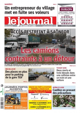 Le Journal de Saône et Loire N°20191104 du 04 novembre 2019 à télécharger sur iPad