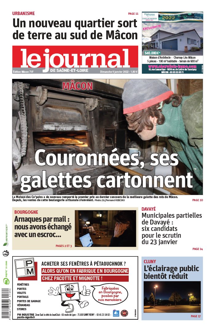 Le Journal de Saône et Loire N ° 20220109 of January 09, 2022 to download on iPad