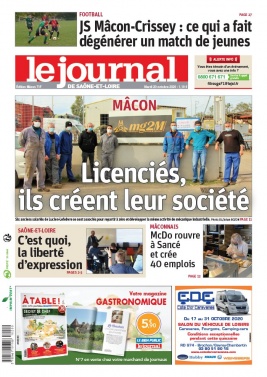 Le Journal de Saône et Loire N°20201020 du 20 octobre 2020 à télécharger sur iPad
