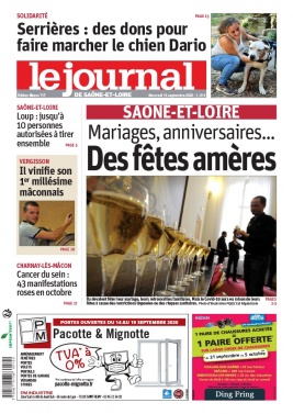 Le Journal de Saône et Loire N°20200916 du 16 septembre 2020 à télécharger sur iPad