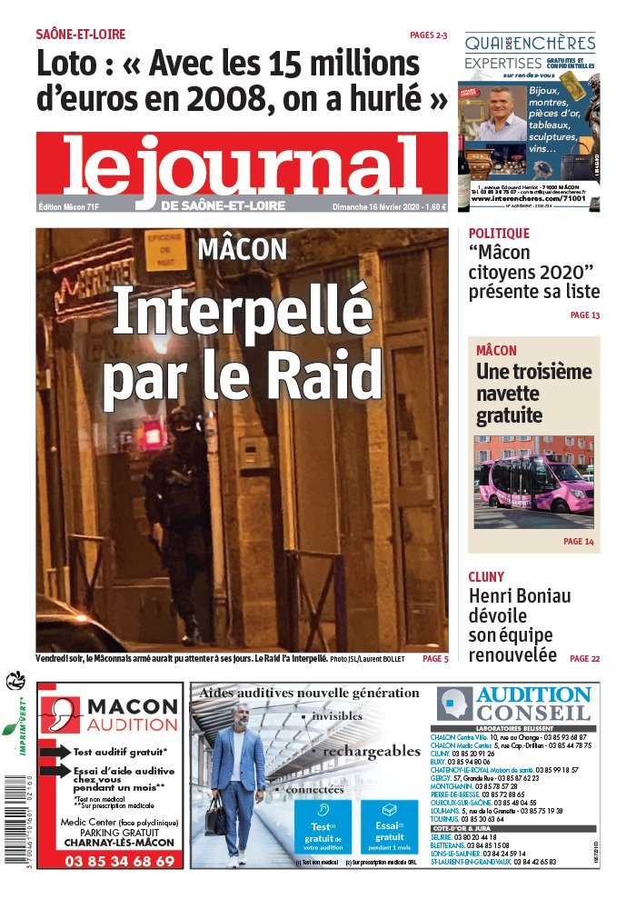 Le Journal De Saone Et Loire N 20200216 Du 16 Fevrier 2020 A Telecharger Sur