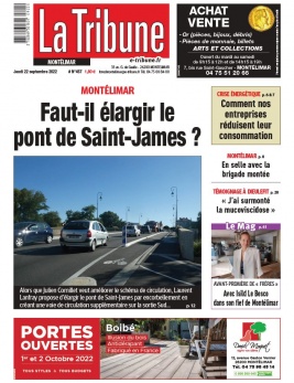 Lisez La Tribune de Montélimar - Montélimar du 22 septembre 2022 sur ePresse.fr