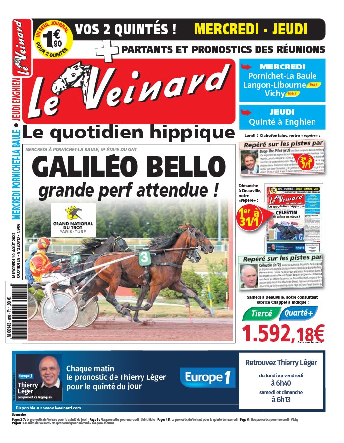 Le Veinard N°20220810 du 10 août 2022 à télécharger sur iPad