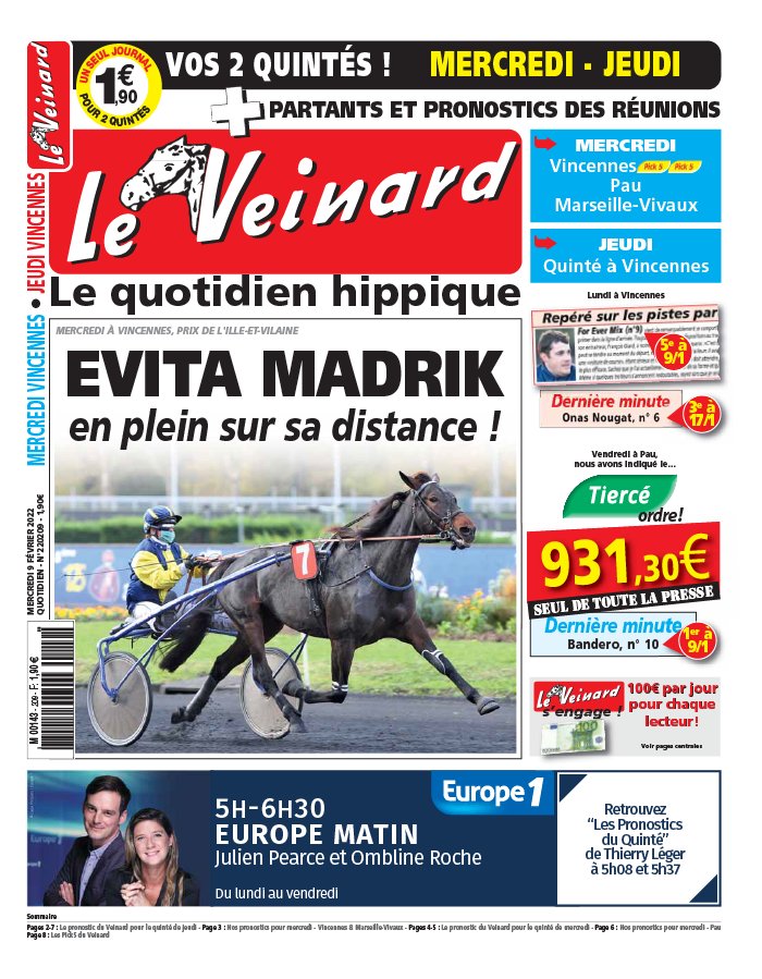 Le Veinard N°20220209 du 09 février 2022 à télécharger sur iPad