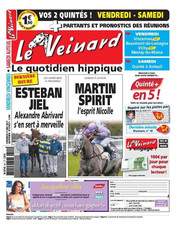 Le Veinard N°20210521 du 21 mai 2021 à télécharger sur iPad