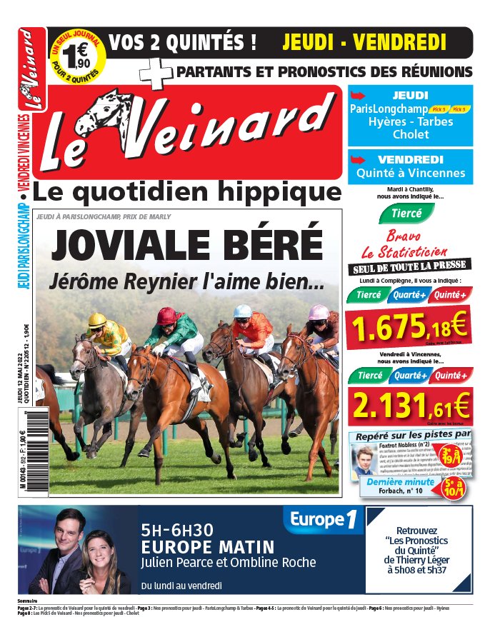 Le Veinard N°20220512 du 12 mai 2022 à télécharger sur iPad