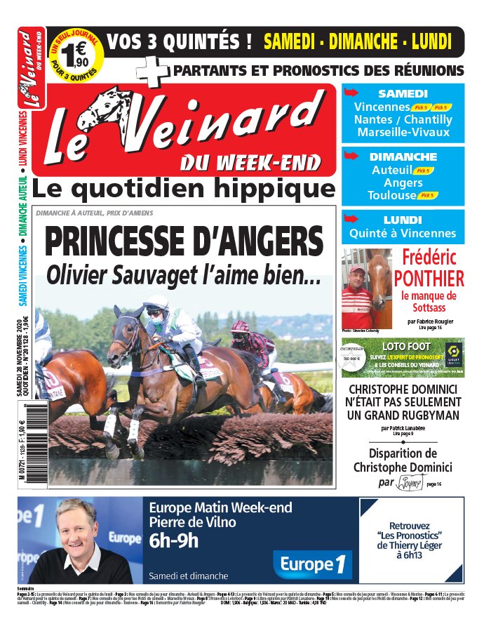 Le Veinard 28 novembre 2020 Abonnement Le Veinard
