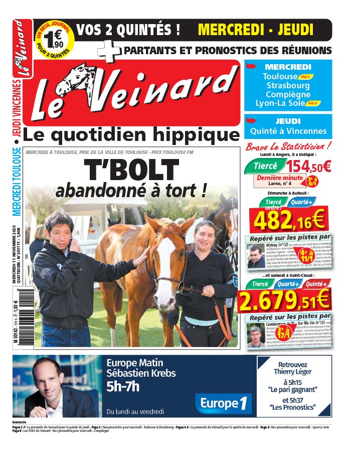 Le Veinard N°20201111 du 11 novembre 2020 à télécharger sur iPad