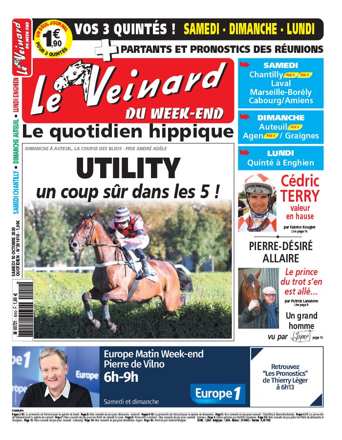 Le Veinard N°20201010 du 10 octobre 2020 à télécharger sur iPad