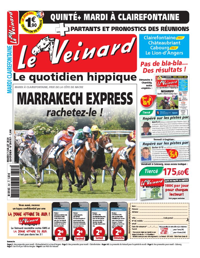 Le Veinard 07 juillet 2020 Abonnement Le Veinard