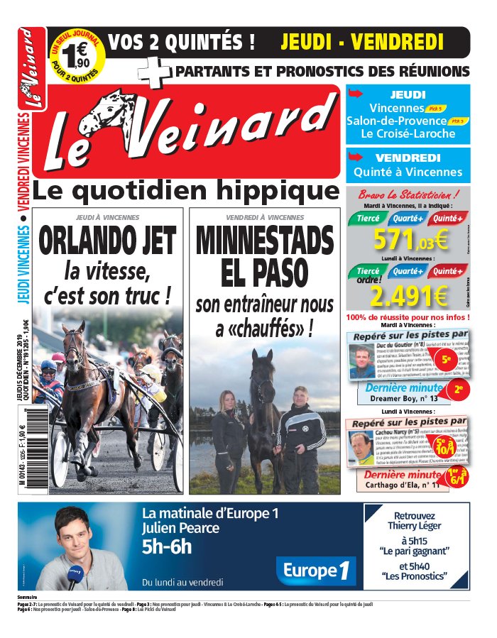 Le Veinard 05 décembre 2019 Abonnement Le Veinard