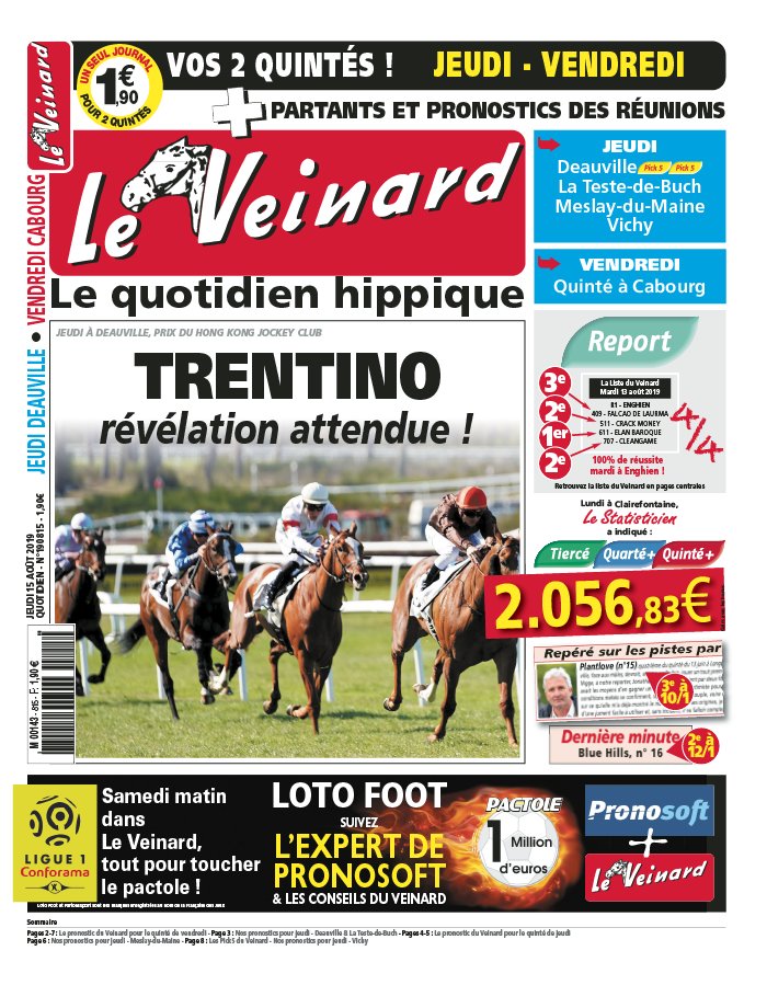 Le Veinard N°20190815 du 15 août 2019 à télécharger sur iPad