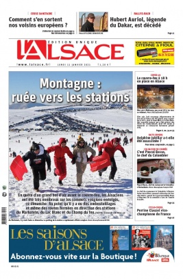 L'Alsace N°20210111 du 11 janvier 2021 à télécharger sur iPad