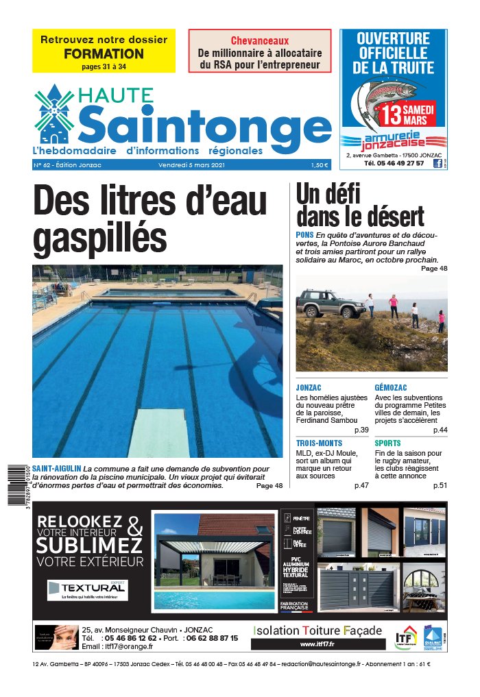 Haute Saintonge 05 mars 2021 Abonnement Haute Saintonge Pas Cher avec BOUQUET INFO ePresse.fr