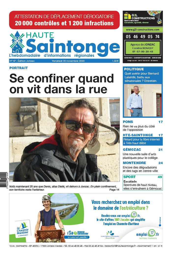 Haute Saintonge 20 novembre 2020 Abonnement Haute Saintonge Pas Cher avec BOUQUET INFO ePresse.fr