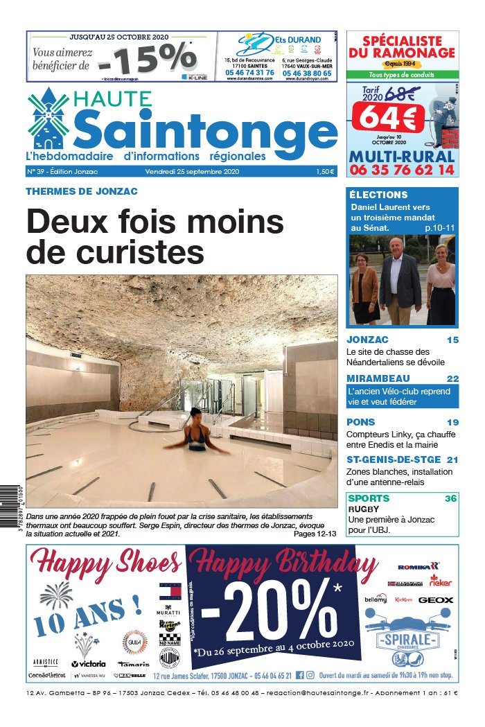Haute Saintonge 25 septembre 2020 Abonnement Haute Saintonge Pas Cher avec BOUQUET INFO ePresse.fr