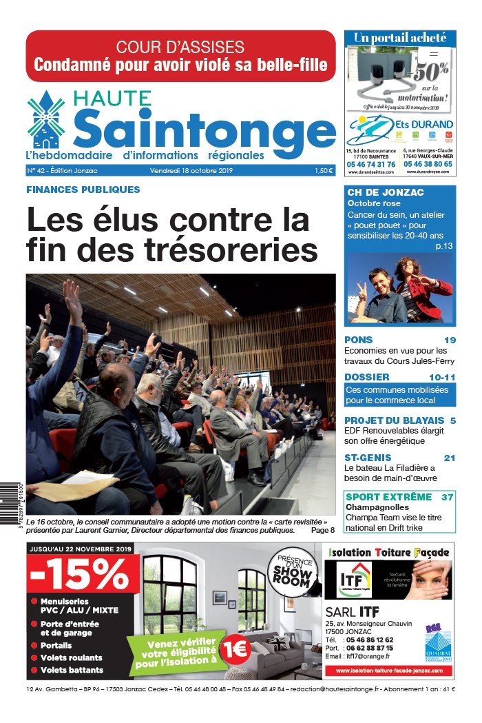 Haute Saintonge 18 octobre 2019 Abonnement Haute Saintonge Pas Cher avec BOUQUET INFO ePresse.fr