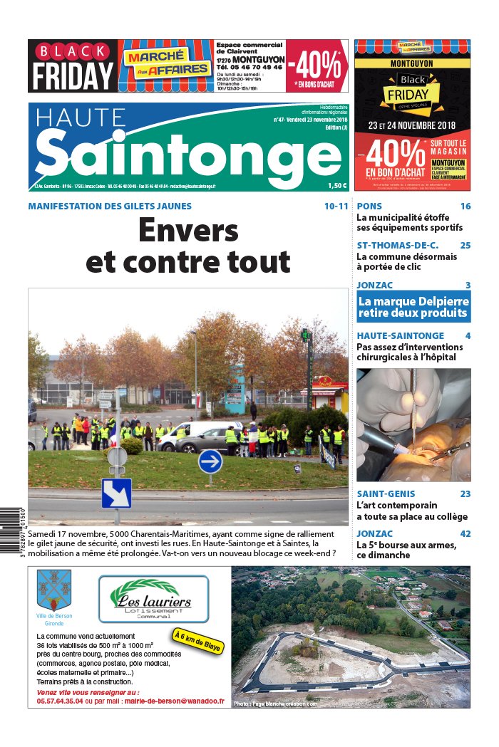 Haute Saintonge N°47 du 23 novembre 2018 à télécharger sur iPad