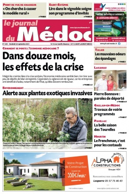 Le Journal du Médoc 24 septembre 2021 Abonnement Le Journal du Médoc Pas Cher avec BOUQUET INFO ePresse.fr
