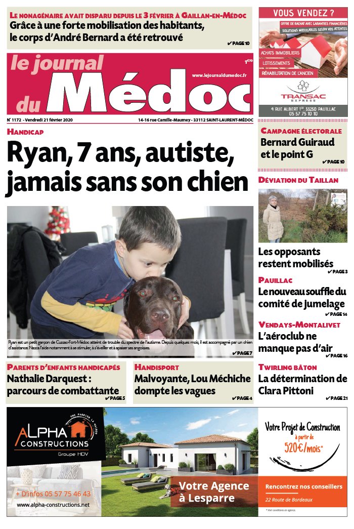 Le Journal du Médoc 21 février 2020 Abonnement Le Journal du Médoc Pas Cher avec BOUQUET INFO ePresse.fr