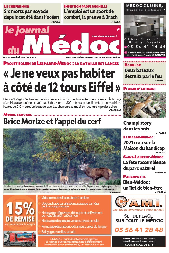 Le Journal du Médoc 18 octobre 2019 Abonnement Le Journal du Médoc Pas Cher avec BOUQUET INFO ePresse.fr