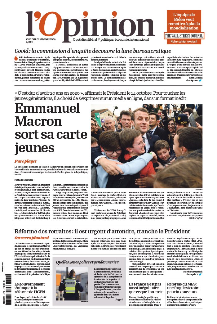 L'Opinion 03 décembre 2020 L'Opinion N°20201203 du 03 décembre 2020 à télécharger sur iPad