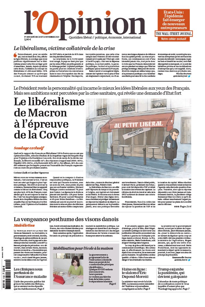 L'Opinion 20 novembre 2020 L'Opinion N°20201120 du 20 novembre 2020 à télécharger sur iPad