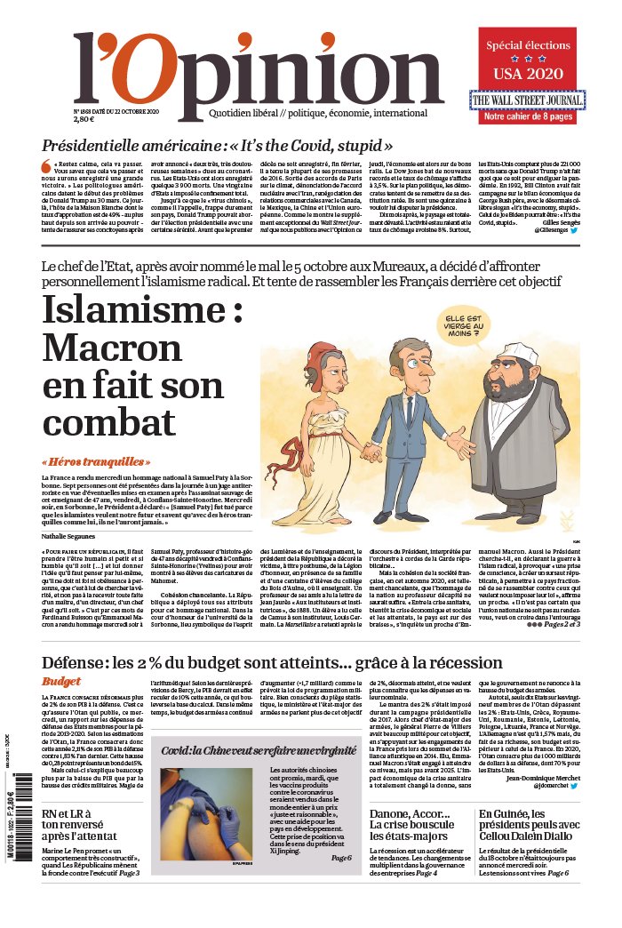 L'Opinion 22 octobre 2020 L'Opinion N°20201022 du 22 octobre 2020 à télécharger sur iPad