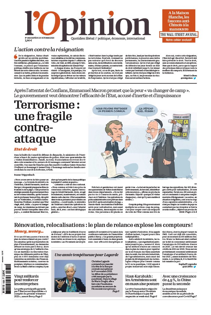 L'Opinion 20 octobre 2020 L'Opinion N°20201020 du 20 octobre 2020 à télécharger sur iPad