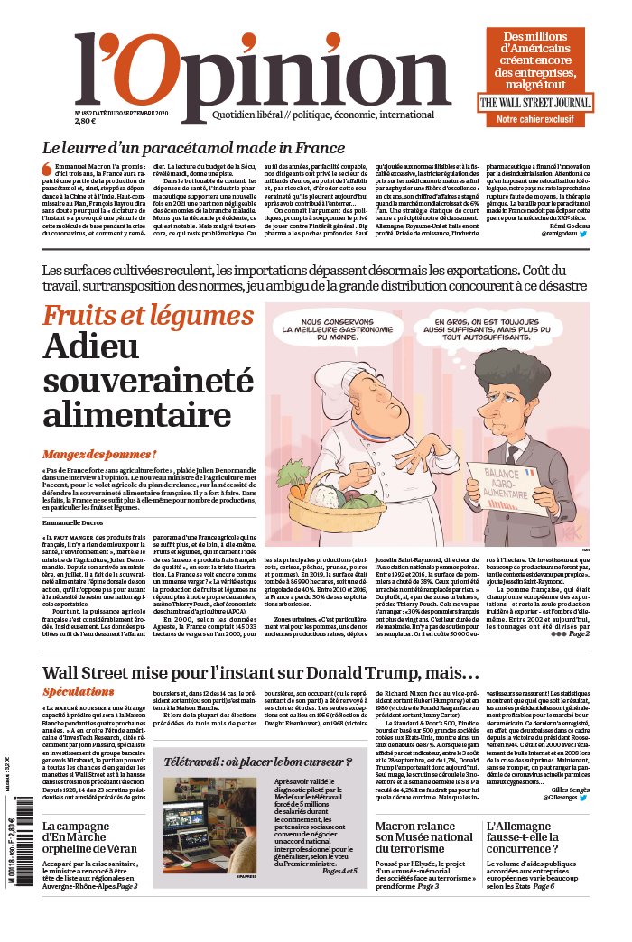 L'Opinion 30 septembre 2020 L'Opinion N°20200930 du 30 septembre 2020 à télécharger sur iPad