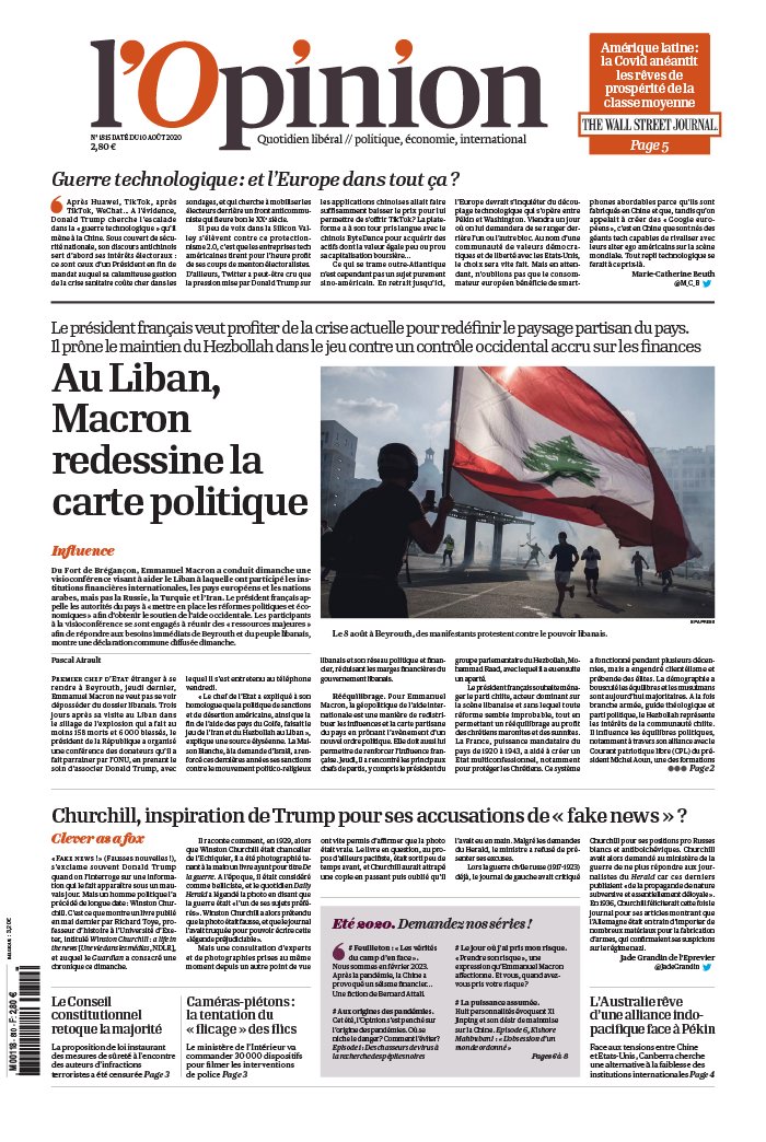 L'Opinion 10 août 2020 L'Opinion N°20200810 du 10 août 2020 à télécharger sur iPad