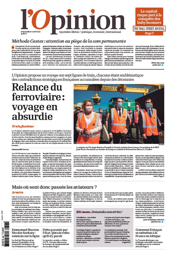 L'Opinion 03 août 2020 L'Opinion N°20200803 du 03 août 2020 à télécharger sur iPad