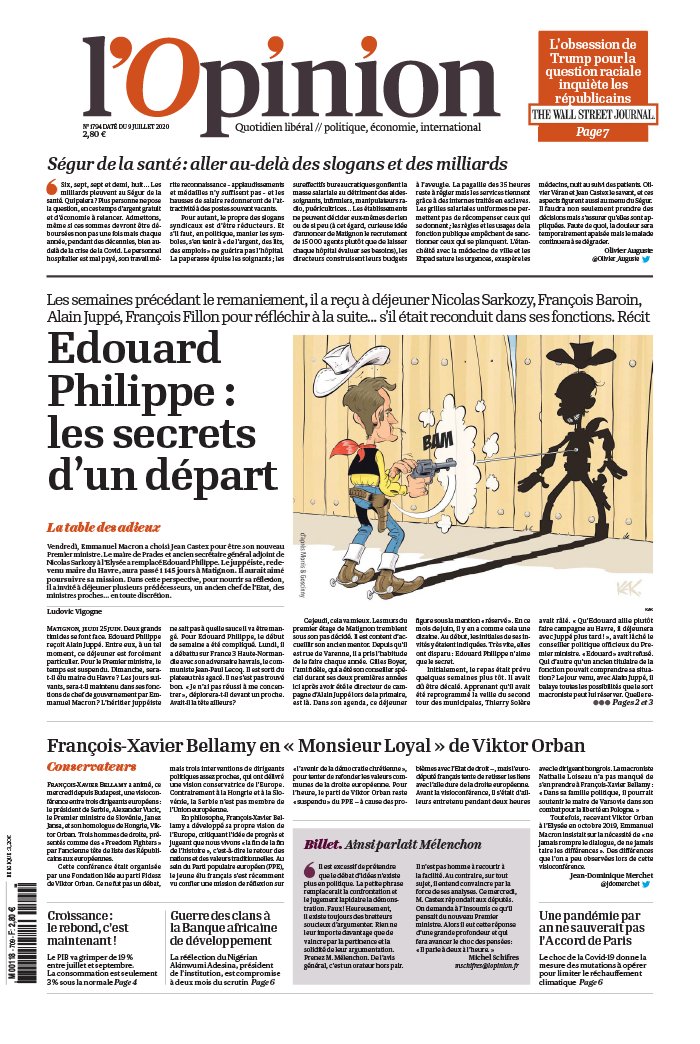 L'Opinion 09 juillet 2020 L'Opinion N°20200709 du 09 juillet 2020 à télécharger sur iPad