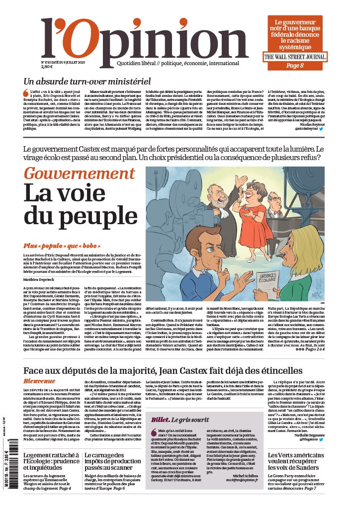 L'Opinion 08 juillet 2020 L'Opinion N°20200708 du 08 juillet 2020 à télécharger sur iPad