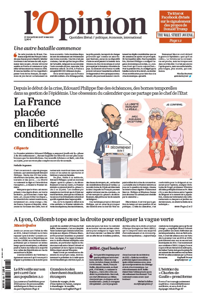L'Opinion 29 mai 2020 L'Opinion N°20200529 du 29 mai 2020 à télécharger sur iPad