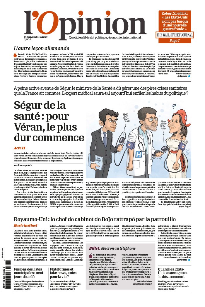 L'Opinion 25 mai 2020 Abonnement à L’Opinion Pas Cher avec le BOUQUET INFO ePresse.fr
