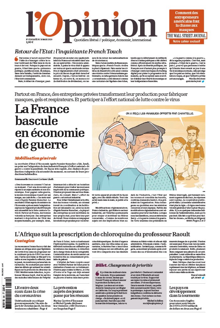 L'Opinion 31 mars 2020 L'Opinion N°20200331 du 31 mars 2020 à télécharger sur iPad