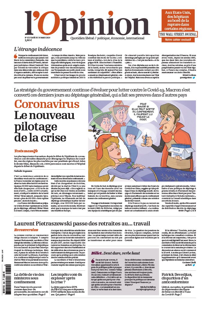 L'Opinion 30 mars 2020 Abonnement à L’Opinion Pas Cher avec le BOUQUET INFO ePresse.fr