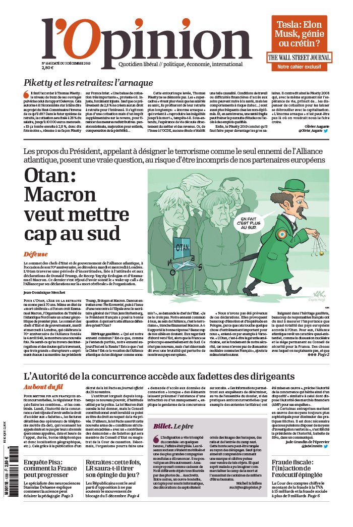 L'Opinion 03 décembre 2019 L'Opinion N°20191203 du 03 décembre 2019 à télécharger sur iPad
