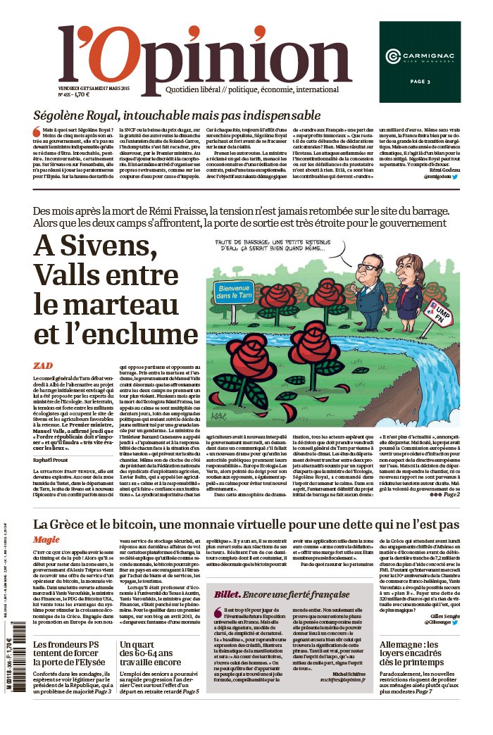 Il Donne L'opinion Du Journal Mots Fléchés L'Opinion N°20150306 du 06 mars 2015 à télécharger sur iPad