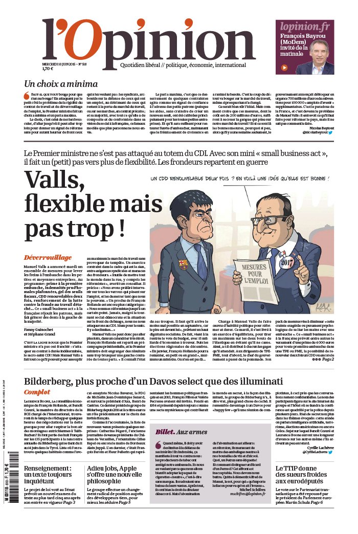 L'Opinion N°20150610 du 10 juin 2015 à télécharger sur iPad