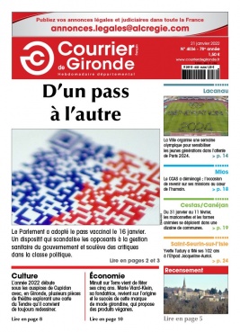 Lisez Courrier de Gironde du 21 janvier 2022 sur ePresse.fr