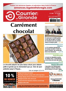 Courrier de Gironde N°3891 du 12 avril 2019 à télécharger sur iPad