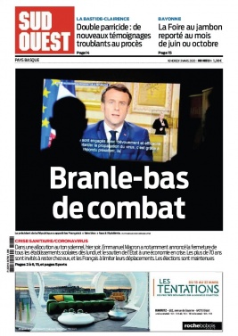 Sud Ouest 13 mars 2020 Sud Ouest N°20200313 du 13 mars 2020 à télécharger sur iPad