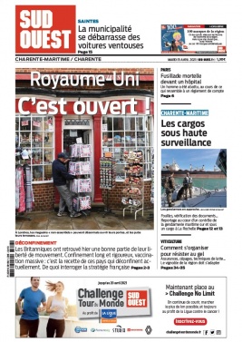 Sud Ouest 13 avril 2021 Sud Ouest N°20210413 du 13 avril 2021 à télécharger sur iPad